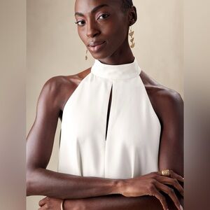 Banana Republic Keyhole Ivory Halter Top